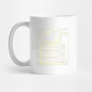 Floppy Disk (Flavescent Yellow Lines) Analog / Computer Mug